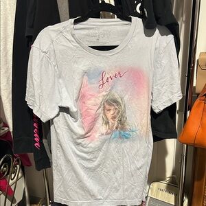 Taylor Swift Light Blue 'Lover' Short Sleeve Graphic Tee